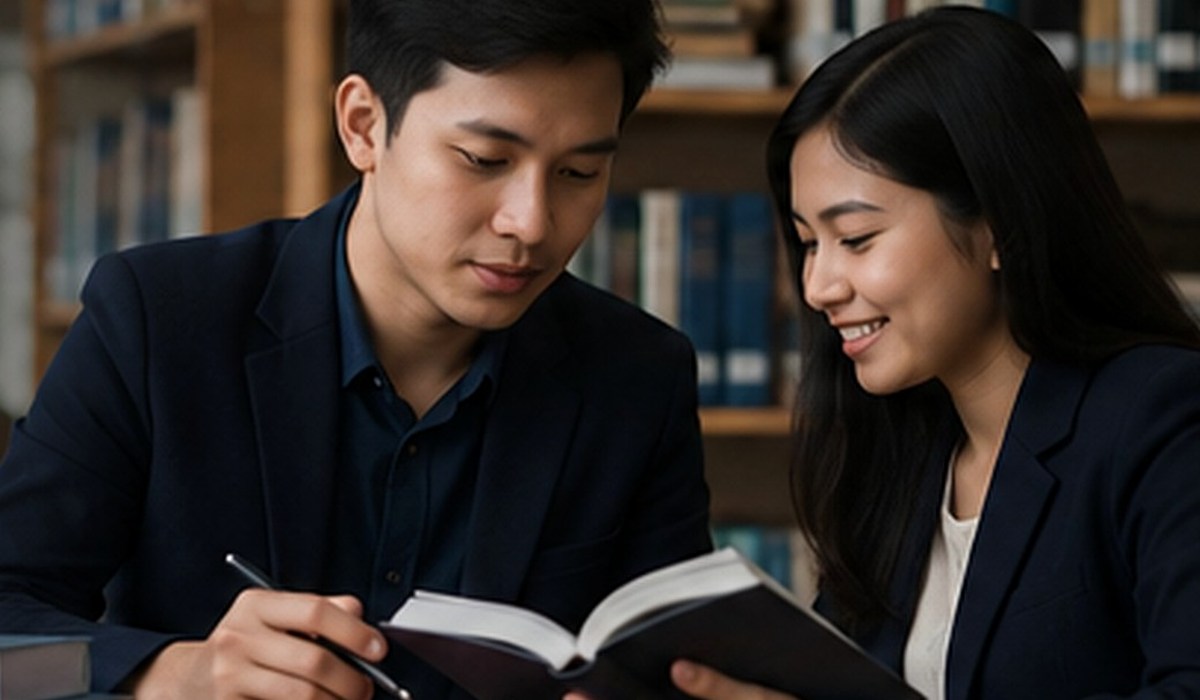 Mahasiswa menyiapkan manuskrip penelitian